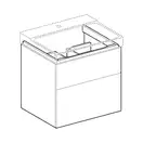 Тумба под раковину с двумя выдвижными ящиками Geberit Xeno² 580 х 462 мм, серый глянцевый (500.506.00.1) фото 2 Aquada.com.ua