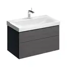 Тумба под раковину с двумя выдвижными ящиками Geberit Xeno² 880 х 462 мм, серый шпон (500.509.43.1) фото 1 Aquada.com.ua