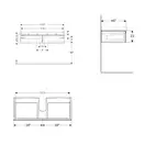 Тумба под раковину с двумя выдвижными ящиками Geberit Xeno² 1174 х 462 мм, серый матовый (500.517.00.1) фото 3 Aquada.com.ua