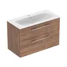 Тумба с раковиной Geberit Selnova Square slim rim 100, тёмный орех (501.246.00.1) фото 1 Aquada.com.ua