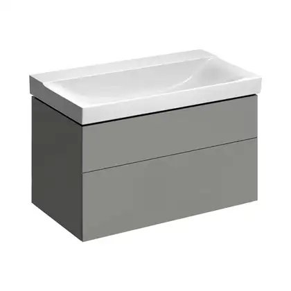 Тумба под раковину с двумя выдвижными ящиками Geberit Xeno² 880 х 462 мм, серый матовый (500.509.00.1) фото 1 Aquada.com.ua