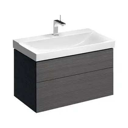 Тумба под раковину с двумя выдвижными ящиками Geberit Xeno² 880 х 462 мм, серый шпон (500.509.43.1) фото 1 Aquada.com.ua