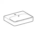 Маленькая (мини) раковина Geberit Smyle Square 45 х 36 х h16 см, с асимметричным переливом (500.222.01.1) фото 2 Aquada.com.ua