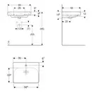 Раковина подвесная Geberit Smyle Square 60 х 48 х h16,5 см, с 1 отверстием под смеситель (500.229.01.1) фото 3 Aquada.com.ua