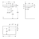 Раковина подвесная Geberit Smyle Square 75 х 48 х h16,5 см, с 1 отверстием под смеситель (500.249.01.1) фото 3 Aquada.com.ua