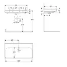 Раковина подвесная Geberit Smyle Square 90 х 48 х h16,5 см, без отверстия под смеситель (500.250.01.1) фото 3 Aquada.com.ua