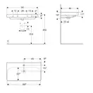 Раковина подвесная Geberit Smyle Square 90 х 48 х h16,5 см, с 1 отверстием под смеситель (500.251.01.1) фото 3 Aquada.com.ua