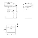 Маленькая (мини) раковина Geberit Smyle Square 50 х 41 х h16 см (500.256.01.1) фото 3 Aquada.com.ua