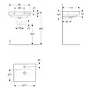 Раковина подвесная Geberit Smyle Square 55 х 44 х h16,5 см, с 1 отверстием под смеситель (500.259.01.1) фото 3 Aquada.com.ua