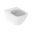 Унитаз подвесной, укороченный Rimfree (безободковий) Geberit Smyle Square с сиденьем Soft Close (500.379.01.1+500.688.01.1) фото 2 Aquada.com.ua