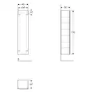 Пенал подвесной с одной дверью и внутренним зеркалом Geberit Xeno² 40 х 35,1 х h170 см, серый матовый (500.503.00.1) фото 3 Aquada.com.ua