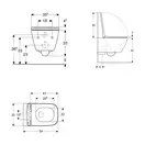 Унитаз подвесной Rimfree (безободковий) Geberit Smyle Square с сиденьем Soft Close (500.683.00.2) фото 2 Aquada.com.ua