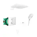 Душевая система скрытого монтажа с термостатом Hansgrohe (цвет - белый матовый) (15714700+01800180+26520700+28387700+26455700+28276700+26238700) фото 1 Aquada.com.ua