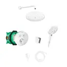 Душевая система скрытого монтажа с термостатом Hansgrohe (цвет - белый матовый) (15743700+01800180+26220700+27413700+26530700+28331700+27454700+28276700) фото 1 Aquada.com.ua