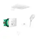 Душевая система скрытого монтажа с термостатом Hansgrohe (цвет - белый матовый) (15763700+01800180+26520700+28387700+26455700+28276700+26238700) фото 1 Aquada.com.ua