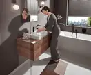 Душевой гарнитур Hansgrohe Pulsify Select (цвет - чёрный матовый), 3 вида струи Relaxation и шланг 125 см (24302670) фото 3 Aquada.com.ua