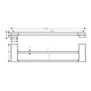 Полотенцедержатель двойной 648 мм Hansgrohe AddStoris, чёрный матовый (41743670) фото 2 Aquada.com.ua