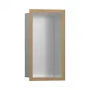 Настенная ниша из матовой нержавеющей стали с дизайнерской рамкой Hansgrohe XtraStoris Individual 30 х 15 х 10 см, матовая бронза (56094140) фото 1 Aquada.com.ua