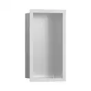 Настенная ниша из матовой нержавеющей стали с дизайнерской рамкой Hansgrohe XtraStoris Individual 30 х 15 х 10 см, белый матовый (56094700) фото 1 Aquada.com.ua