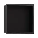 Настенная ниша с дизайнерской рамкой Hansgrohe XtraStoris Individual 30 х 30 х 10 см, чёрный матовый хром (56098340) фото 1 Aquada.com.ua