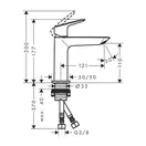 Смеситель для раковины 100 Hansgrohe Logis Fine (цвет - хром), с донным клапаном push-open (71252000) фото 4 Aquada.com.ua