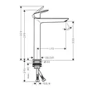 Смеситель для раковины высокий Hansgrohe Logis Fine (цвет - хром), без донного клапана (71258000) фото 3 Aquada.com.ua