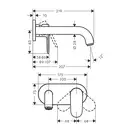 Смеситель для раковины настенный Hansgrohe Vernis Blend (цвет - хром), излив 205 мм (71576000) фото 3 Aquada.com.ua