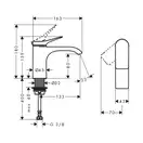 Кран для холодной воды Hansgrohe Vivenis (цвет - чёрный матовый), без донного клапана (75013670) фото 2 Aquada.com.ua