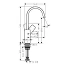 Смеситель для раковины высокий Hansgrohe Vivenis (цвет - чёрный матовый), без донного клапана (75032670) фото 3 Aquada.com.ua