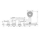 Смеситель на борт ванны Hansgrohe Vivenis (цвет - чёрный матовый), с душевым гарнитуром (75444670) фото 3 Aquada.com.ua