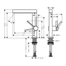 Смеситель для раковины высокий Hansgrohe Finoris (цвет - чёрный матовый), с донным клапаном Push Open (76060670) фото 2 Aquada.com.ua