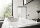 Смеситель для раковины высокий, с вытяжным душем, 2 вида струи Hansgrohe Finoris (цвет - хром), с донным клапаном Push Open (76063000) фото 2 Aquada.com.ua