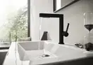 Смеситель для раковины высокий, с вытяжным душем, 2 вида струи Hansgrohe Finoris (цвет - чёрный матовый), с донным клапаном Push Open (76063670) фото 3 Aquada.com.ua