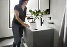 Смеситель для раковины высокий, с вытяжным душем, 2 вида струи Hansgrohe Finoris (цвет - чёрный матовый), с донным клапаном Push Open (76063670) фото 8 Aquada.com.ua