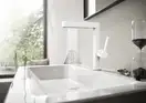 Смеситель для раковины высокий, с вытяжным душем, 2 вида струи Hansgrohe Finoris (цвет - белый матовый), с донным клапаном Push Open (76063700) фото 2 Aquada.com.ua