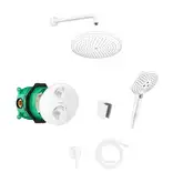 Душевая система скрытого монтажа с термостатом Hansgrohe (цвет - белый матовый) (15758700+01800180+26220700+27413700+26530700+28331700+27454700+28276700)