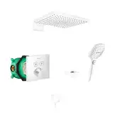 Душевая система скрытого монтажа с термостатом Hansgrohe (цвет - белый матовый) (15763700+01800180+26520700+28387700+26455700+28276700+26238700)