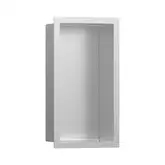 Настенная ниша из матовой нержавеющей стали с дизайнерской рамкой Hansgrohe XtraStoris Individual 30 х 15 х 10 см, матовая нержавеющая сталь (56094800)