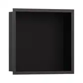 Настенная ниша с дизайнерской рамкой Hansgrohe XtraStoris Individual 30 х 30 х 10 см, чёрный матовый хром (56098340)