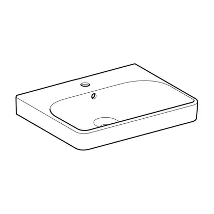 Раковина подвесная Geberit Smyle Square 60 х 48 х h16,5 см, с 1 отверстием под смеситель (500.229.01.1) фото 2 Aquada.com.ua