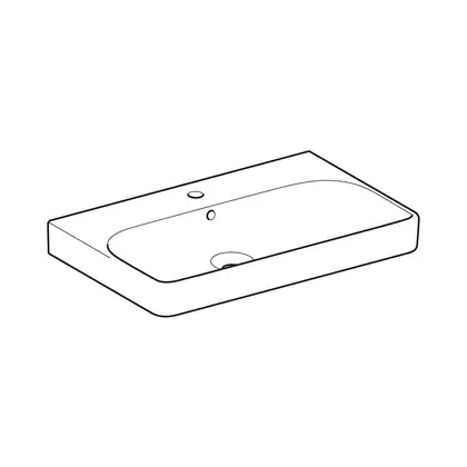 Раковина подвесная Geberit Smyle Square 75 х 48 х h16,5 см, с 1 отверстием под смеситель (500.249.01.1) фото 2 Aquada.com.ua