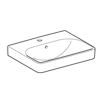 Раковина подвесная Geberit Smyle Square 55 х 44 х h16,5 см, с 1 отверстием под смеситель (500.259.01.1) фото 2 Aquada.com.ua