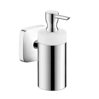 Набор аксессуаров 3-в-1 Hansgrohe PuraVida (цвет - хром/стекло матовое, белое) (10002219) фото 2 Aquada.com.ua