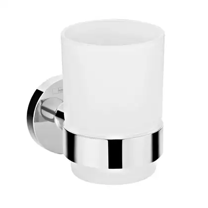 Набор аксессуаров 5-в1 Hansgrohe Logis (цвет - хром/стекло матовое, белое) (10002319) фото 4 Aquada.com.ua