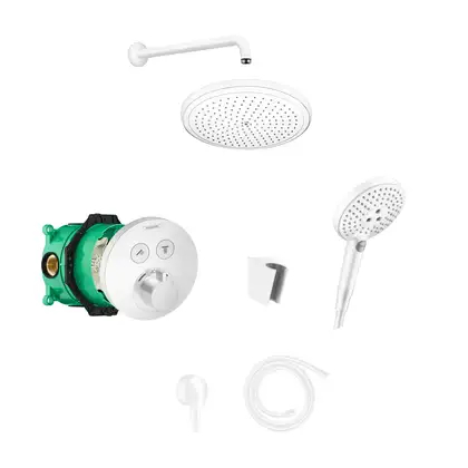 Душевая система скрытого монтажа с термостатом Hansgrohe (цвет - белый матовый) (15743700+01800180+26220700+27413700+26530700+28331700+27454700+28276700) фото 1 Aquada.com.ua