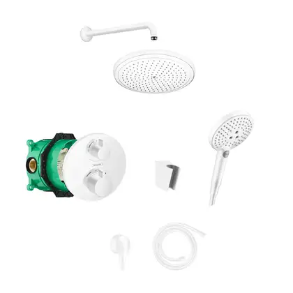 Душевая система скрытого монтажа с термостатом Hansgrohe (цвет - белый матовый) (15758700+01800180+26220700+27413700+26530700+28331700+27454700+28276700) фото 1 Aquada.com.ua