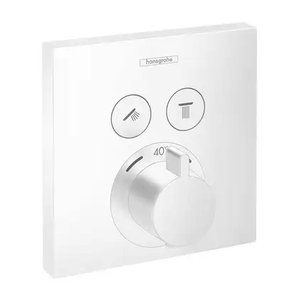 Душевая система скрытого монтажа с термостатом Hansgrohe (цвет - белый матовый) (15763700+01800180+26520700+28387700+26455700+28276700+26238700) фото 2 Aquada.com.ua