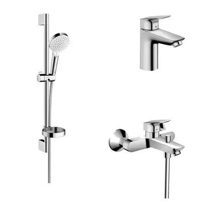 Набор смесителей для ванны 3-в-1 Hansgrohe Logis/Crometta Vario (цвет - хром) (20200008) фото 1 Aquada.com.ua