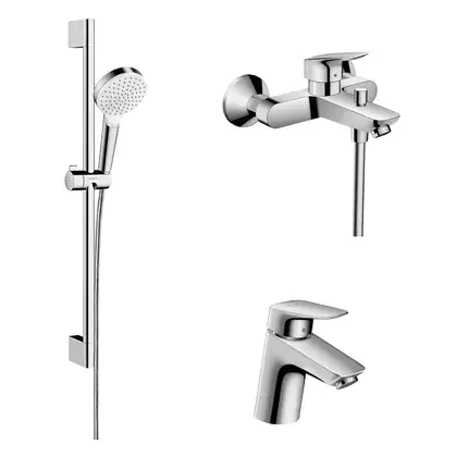 Набор смесителей для ванны 3-в-1 Hansgrohe Logis/Crometta (цвет - хром) (20200009) фото 1 Aquada.com.ua