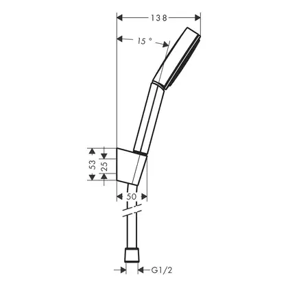 Душевой гарнитур Hansgrohe Pulsify (цвет - белый матовый), 1 вид струи и шланг 125 см (24301700) фото 6 Aquada.com.ua